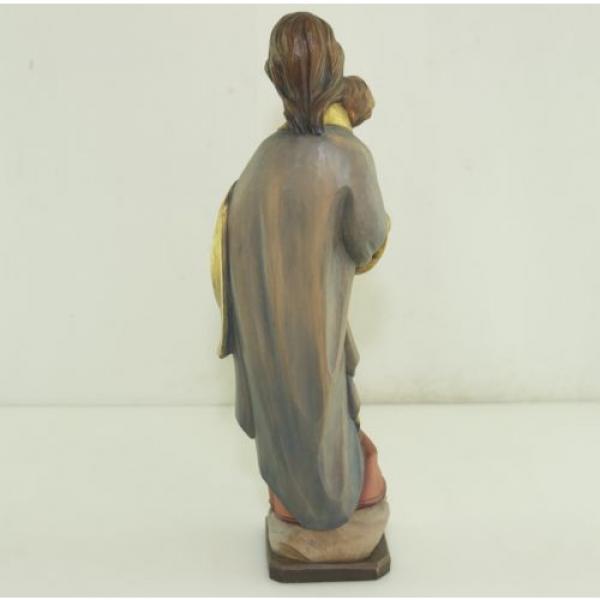 Sculpture Wood Linde Mary Madonna Mother Of God Jesus Child Height:38cm #4 image