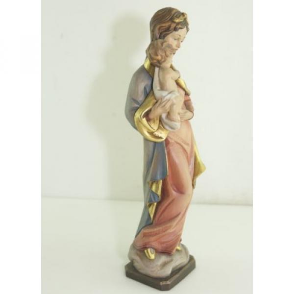 Sculpture Wood Linde Mary Madonna Mother Of God Jesus Child Height:38cm #5 image