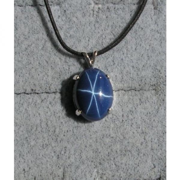 16X12MM 9+CT LINDE LINDY CRNFLWR BLUE STAR SAPPHIRE CREATED SECOND PENDANT 925 #1 image