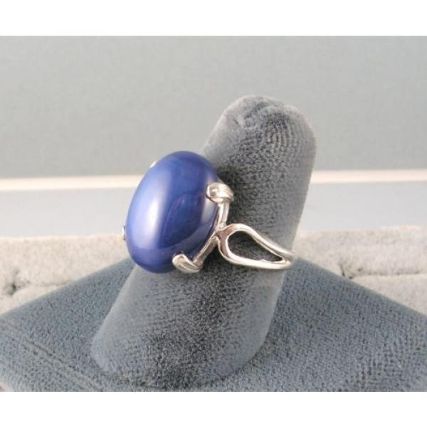 16X12MM 9+CT LINDE LINDY CRNFLWR BLUE STAR SAPPHIRE CREATED SECOND RING .925 SS #3 image