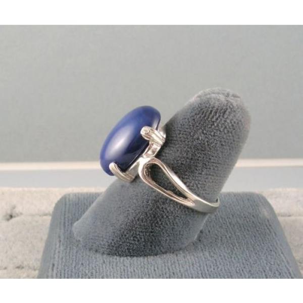 16X12MM 9+CT LINDE LINDY CRNFLWR BLUE STAR SAPPHIRE CREATED SECOND RING .925 SS #4 image