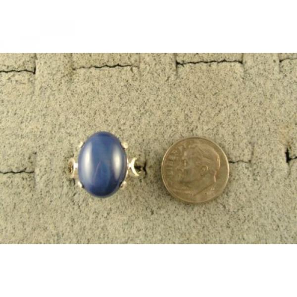 16X12MM 9+CT LINDE LINDY CRNFLWR BLUE STAR SAPPHIRE CREATED SECOND RING .925 SS #5 image