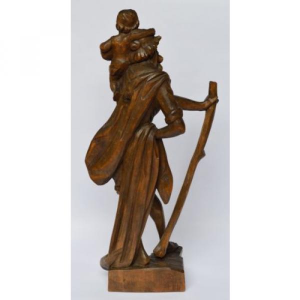 Skulptur Figur Holz Linde handgeschnitzt Heiliger Christophorus 1950/ 60 H 52 cm #4 image