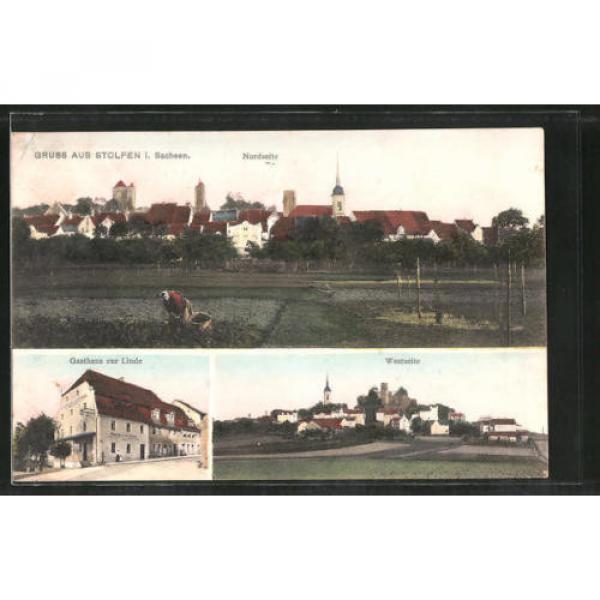 tolle AK Stolpen, Gasthaus zur Linde, West- und Nordseite des Ortes 1911 #1 image