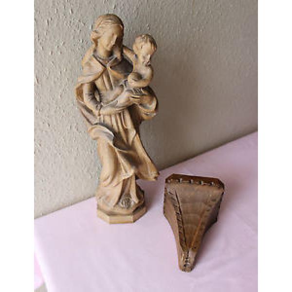 schöne handgeschnitzte Madonna mit Jesuskind aus Linde mit Wandsockel - 40 cm #1 image