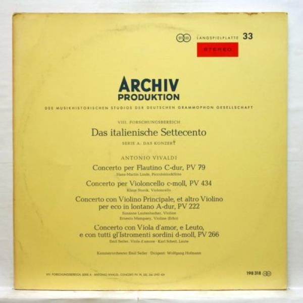 EMIL SEILER, LINDE - VIVALDI the italian settecento ARCHIV SAPM Orig LP EX++ #1 image
