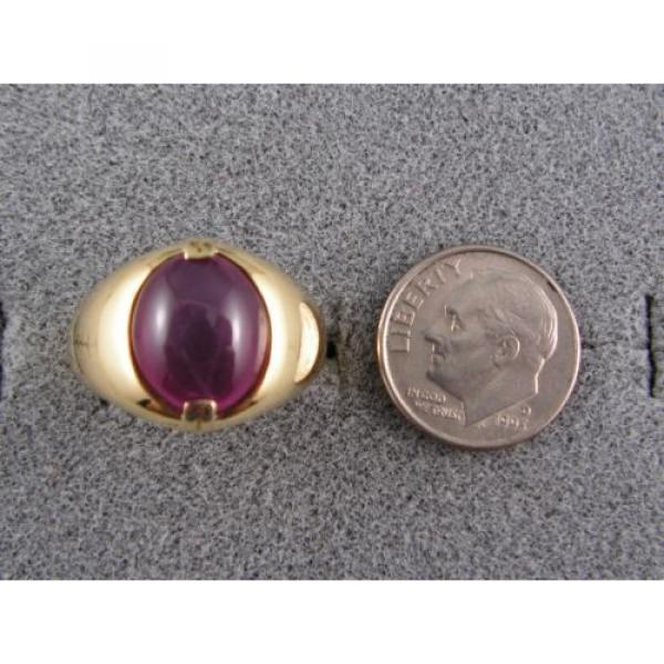 PMP LINDE LINDY TRANS RED STAR RUBY CREATED SAPPHIRE RING YEL GOLD PLATE .925 SS #4 image