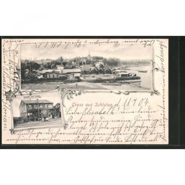 tolle AK Schlutup, Gasthof zur Linde, Blick zum Ort 1904 #1 image
