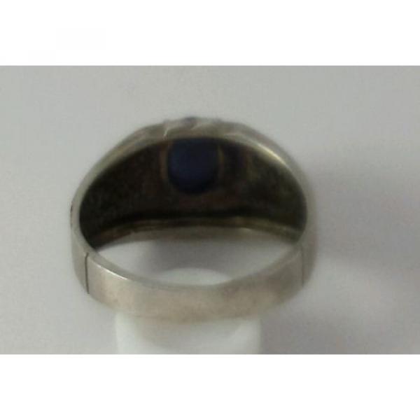Brushed Sterling Silver Linde Star Sapphire Ring Size 7 1/2 #6 image