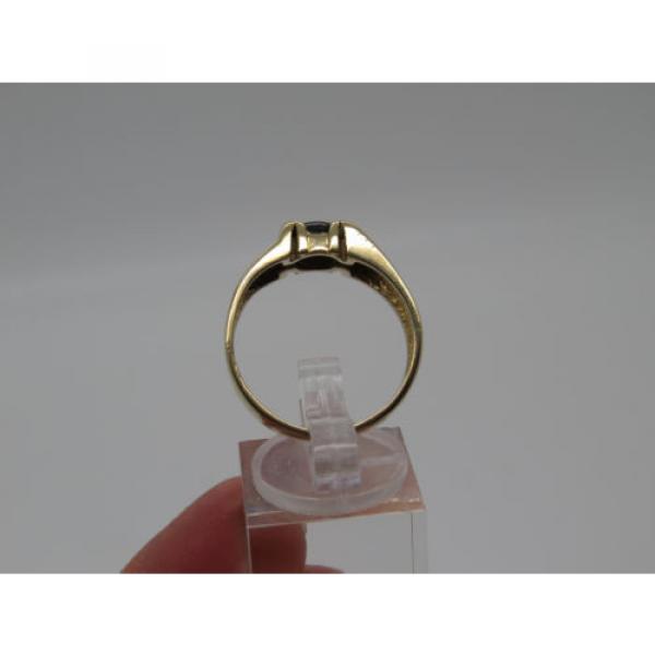 10k Yellow Gold Brown Oval Black Star Sapphire Lindi Linde Diamond Ring Size 10 #6 image