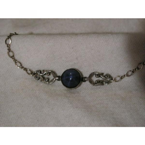 ...Vintage Sterling Silver,3.5ct 9mm Linde/Lindy Blue Star Sapphire Bracelet... #2 image