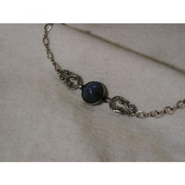 ...Vintage Sterling Silver,3.5ct 9mm Linde/Lindy Blue Star Sapphire Bracelet... #3 image