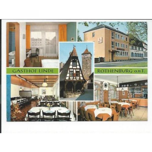 ROTHENBURG o.d.T. &lt;&lt; Gasthof Linde,  5 Ansichten u.a. Restaurant &gt;&gt;  color AK #1 image
