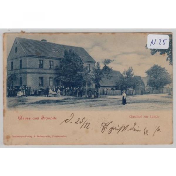 2943, Staupitz Gasthof zur Linde Belegschaft davor gelaufen 1901 ! #1 image