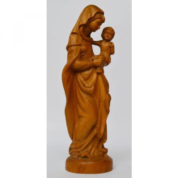 Skulptur Holz Linde handgeschnitzt Maria Muttergottes Madonna mit Kind H. 37 cm #3 image