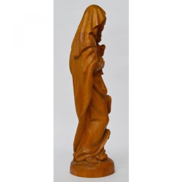 Skulptur Holz Linde handgeschnitzt Maria Muttergottes Madonna mit Kind H. 37 cm #4 image
