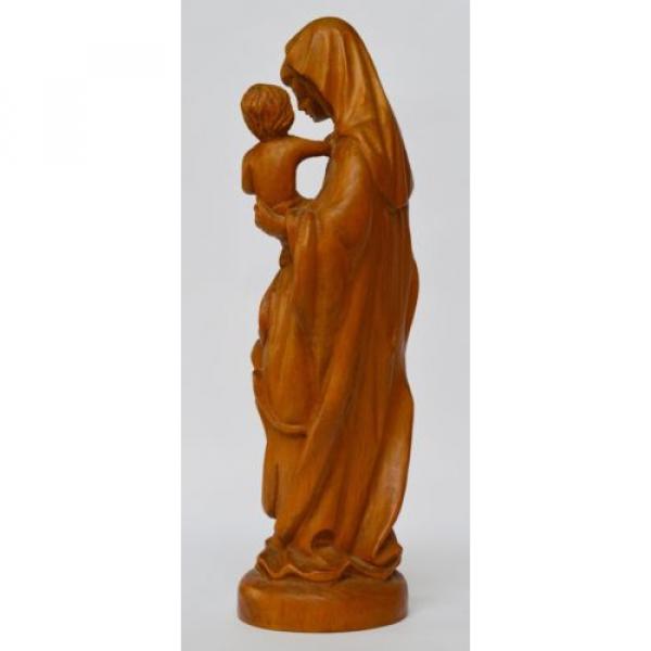 Skulptur Holz Linde handgeschnitzt Maria Muttergottes Madonna mit Kind H. 37 cm #6 image