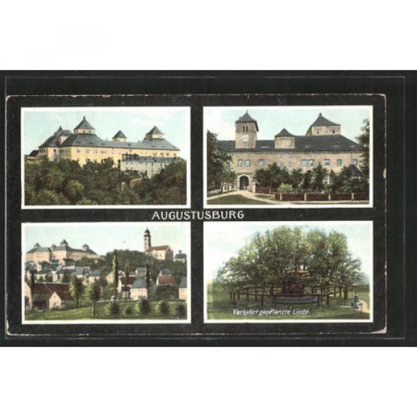 tolle AK Augustusburg, Schloß, verkehrt gepflanzte Linde, Ortsansicht #1 image
