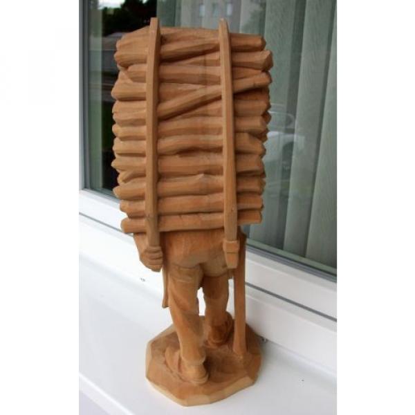 Kraxenträger  50cm, Linde natur Holzfigur ,Skulptur,  echte Holzschnitzerei , #4 image