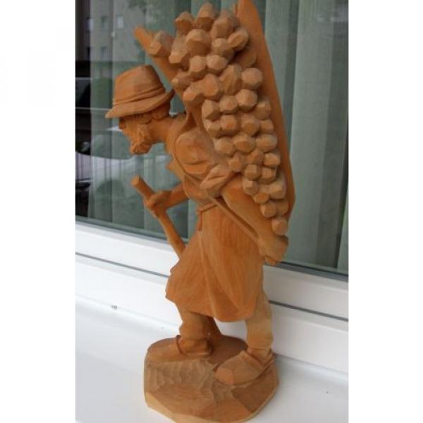 Kraxenträger  50cm, Linde natur Holzfigur ,Skulptur,  echte Holzschnitzerei , #5 image