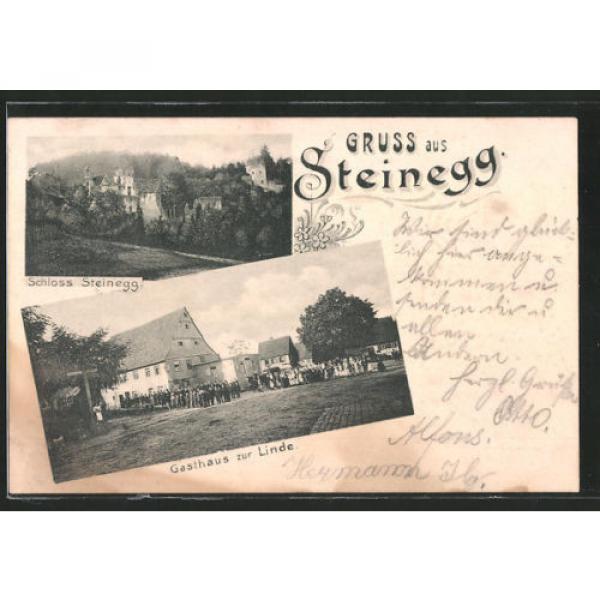 schöne AK Steinegg, Schloss, Gasthaus zur Linde 1904 #1 image