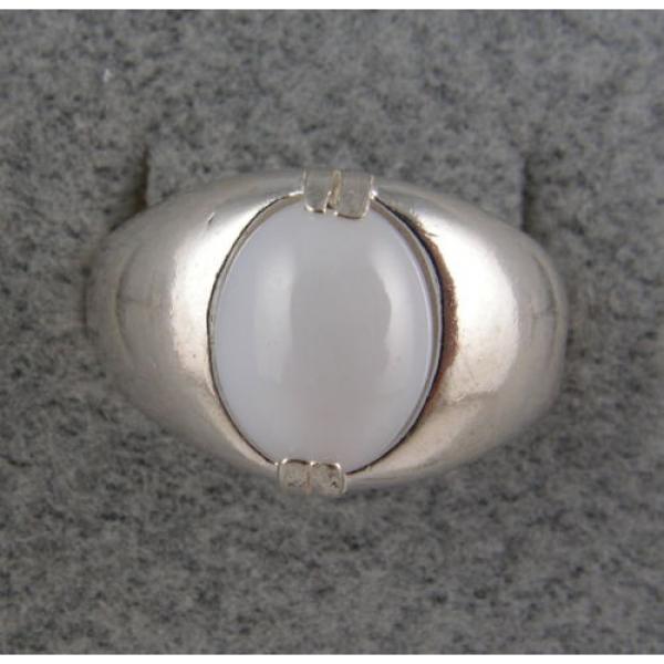 MEN&#039;S HUGE 12x10mm 5+ CT WHITE LINDE LINDY STAR SAPPHIRE CREATED SECOND RING SS #2 image