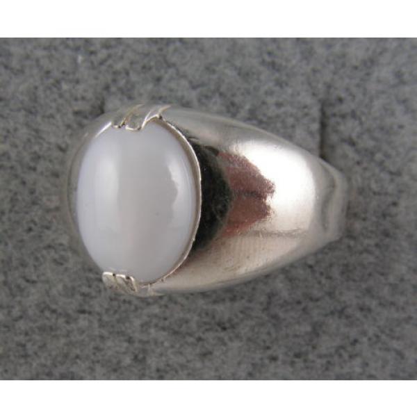 MEN&#039;S HUGE 12x10mm 5+ CT WHITE LINDE LINDY STAR SAPPHIRE CREATED SECOND RING SS #3 image