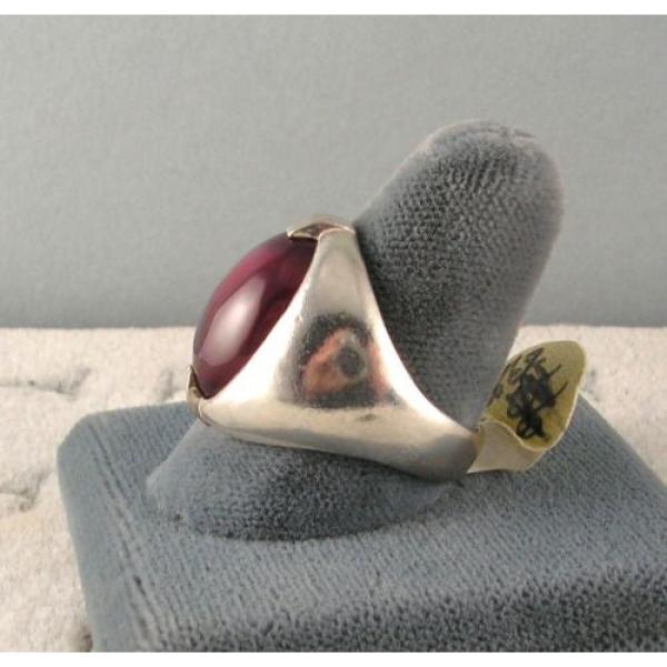 MENS 16X12mm 9+ CT LINDE LINDY RED STAR SAPPHIRE CREATED RUBY SECOND RING SS #5 image