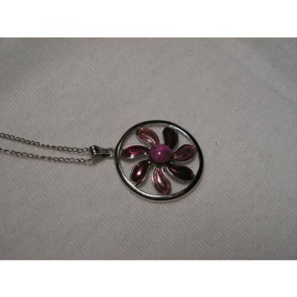 ...Sterling Silver,Enamel,Linde/Lindy Ruby Star Sapphire Pendant Necklace... #3 image
