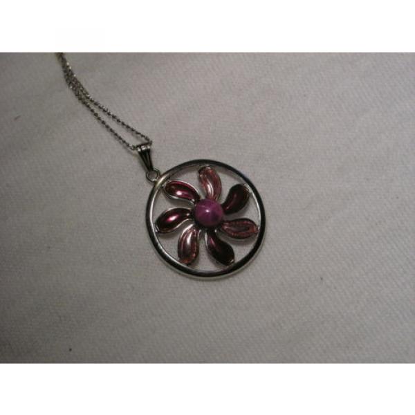 ...Sterling Silver,Enamel,Linde/Lindy Ruby Star Sapphire Pendant Necklace... #6 image
