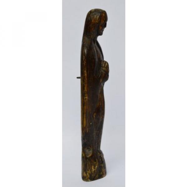 Skulptur Figur Holz Linde handgeschnitzt Madonna Maria Muttergottes 19Jh H 33 cm #2 image