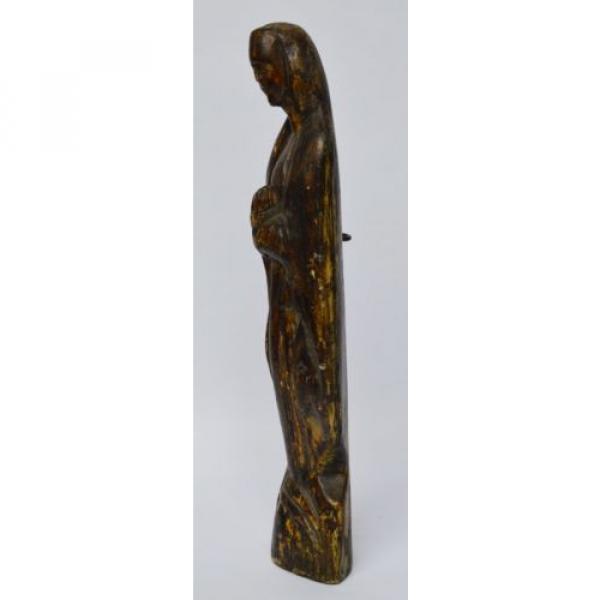 Skulptur Figur Holz Linde handgeschnitzt Madonna Maria Muttergottes 19Jh H 33 cm #4 image