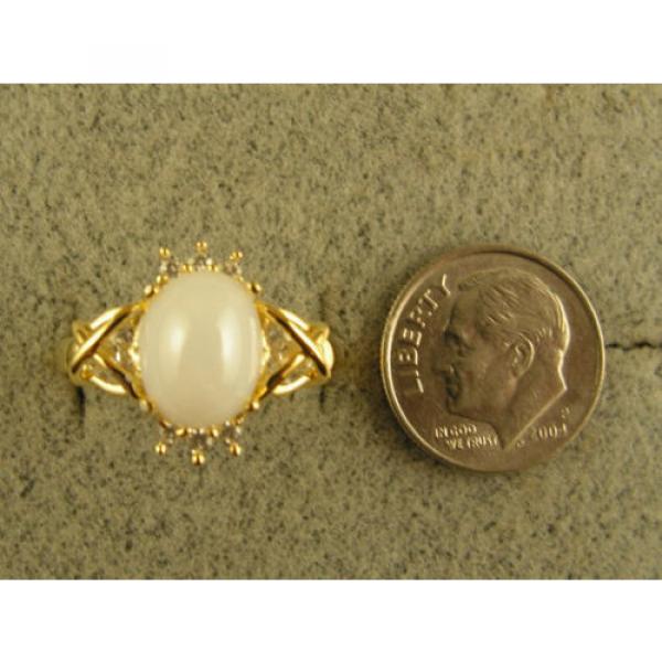 VINTAGE SIGNED LINDE LINDY SHELL WHITE STAR SAPPHIRE CREATED CAP HRT RING YGP SS #5 image
