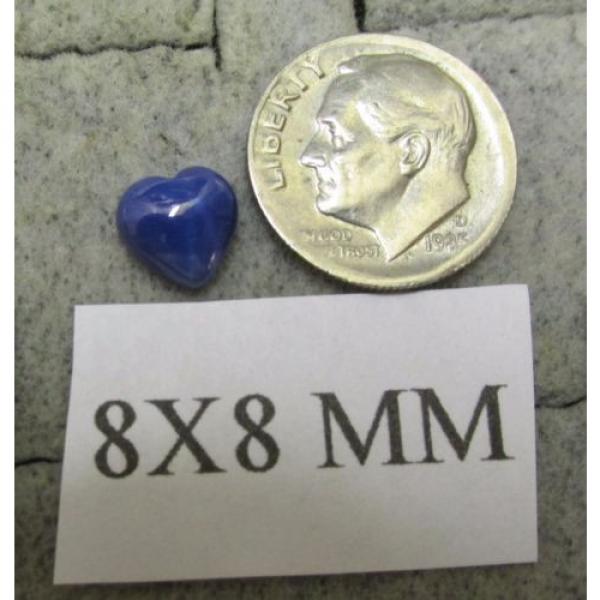 8MM HEART LINDE LINDY CF BLUE STAR SAPPHIRE CREATED 2ND RD PLT HALO .925 SS RING #2 image