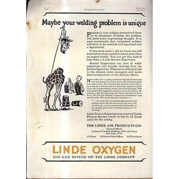 Linde Air Products  Company New York NY   Ad 1926 Giraffe #1 image
