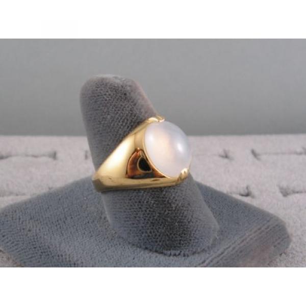 PMP LINDE LINDY TRANS WHITE STAR SAPPHIRE CREATED RING YELLOW GOLD PLATE .925 SS #3 image
