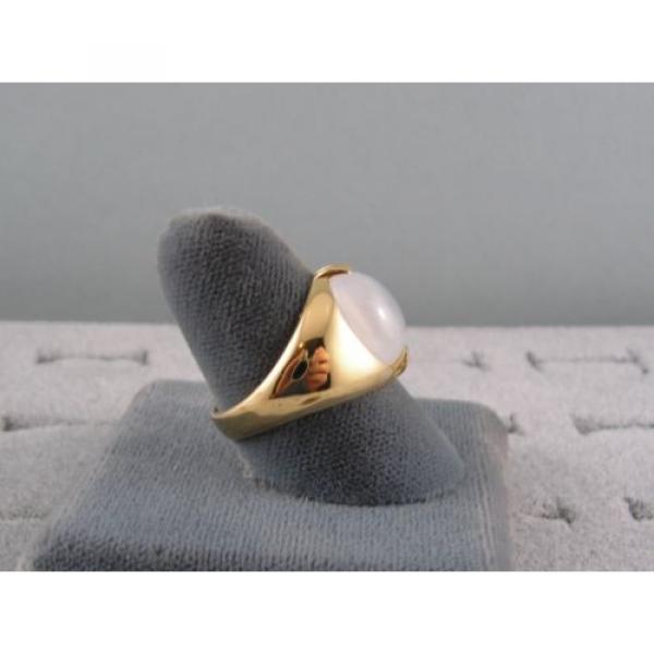 PMP LINDE LINDY TRANS WHITE STAR SAPPHIRE CREATED RING YELLOW GOLD PLATE .925 SS #6 image