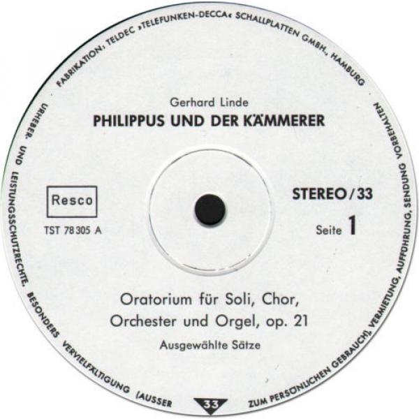 LINDE Philippus und der Kammerer (Oratorio) GROSCHKE Soprano SELL Alto Low SHIP #2 image
