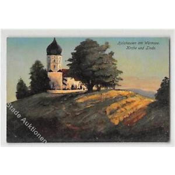39111285 - Holzhausen am Wuermsee, Kuenstlerkarte. Kirche Linde gelaufen. Leicht #1 image