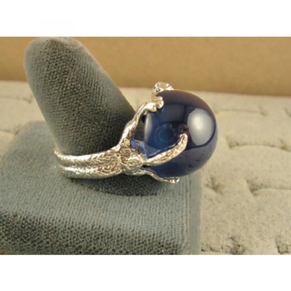 UNISEX 53 CT PMP LINDE LINDY TWILIGHT BLUE STAR SAPPHIRE CREATED DRAGON RING S/S #4 image
