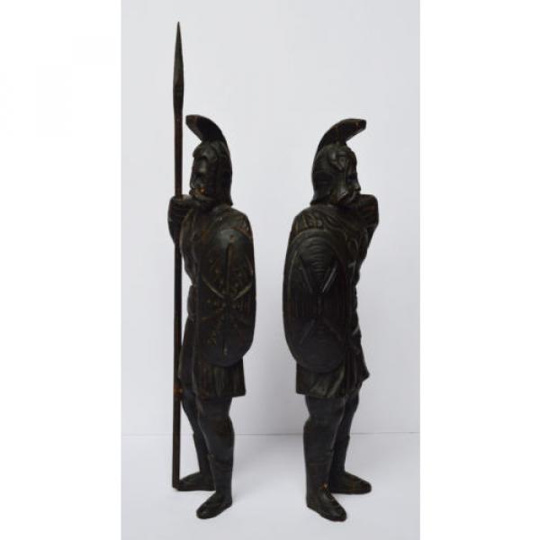 Paar Holz Skulpturen Linde geschnitzt Krieger Wächter Historismus 1870, 50cm #4 image