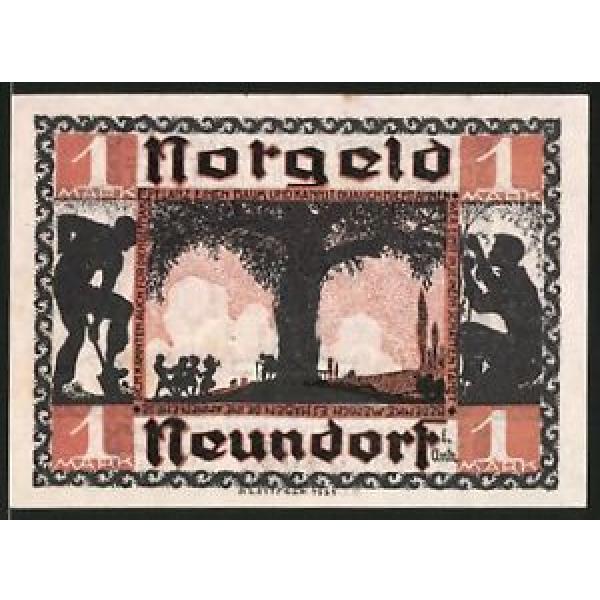 Notgeld Neundorf in Anhalt 1921, 1 Mark, Kinder tanzen bei der alten Linde #1 image