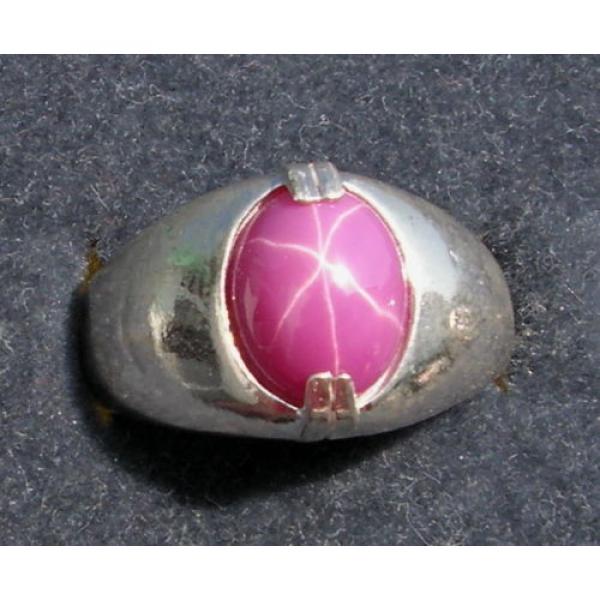 MEN&#039;S 10x8mm 3+ CT PINK LINDE LINDY STAR SAPPHIRE CREATED RUBY SECOND RING SS #1 image