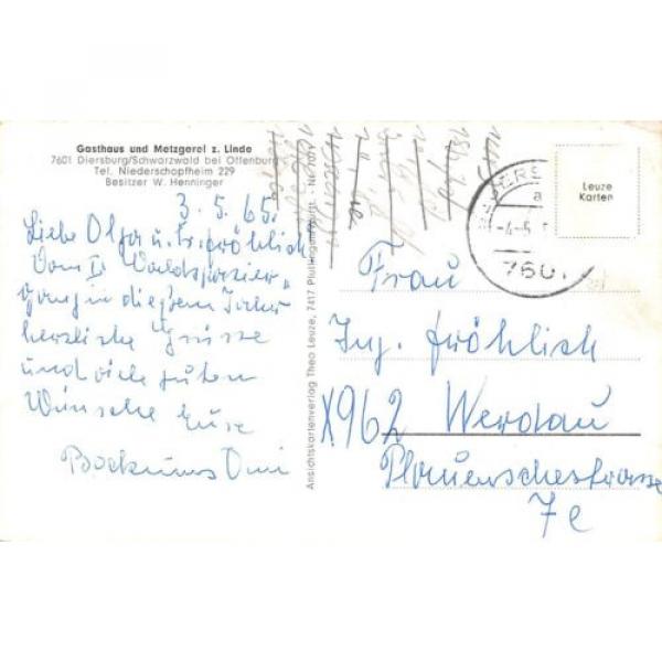 AK Gasthaus und Metzgerei z. Linde Diersburg/Schwarzwald Postkarte gel. 1965 #2 image