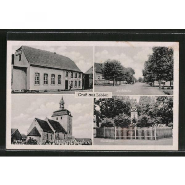 alte AK Lebien, Gasthof zur grünen Linde v. O. Carius, Ehrenmal, Kirche #1 image
