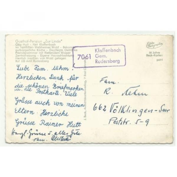 Klaffenbach (Rudersberg) Gasthof &amp; Pension &#034;Zur Linde&#034; 1963 Landpoststempel #2 image