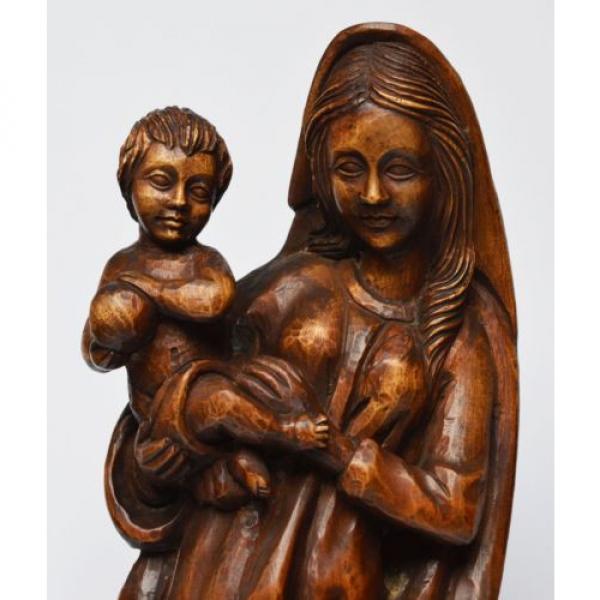 Große Holz Skulptur Linde geschnitzt Maria Muttergottes Madonna mit Kind 54 cm #1 image