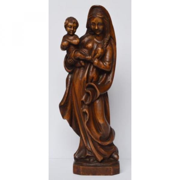 Große Holz Skulptur Linde geschnitzt Maria Muttergottes Madonna mit Kind 54 cm #2 image