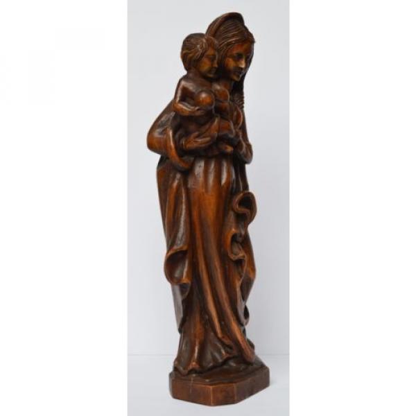 Große Holz Skulptur Linde geschnitzt Maria Muttergottes Madonna mit Kind 54 cm #3 image