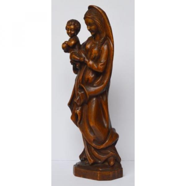 Große Holz Skulptur Linde geschnitzt Maria Muttergottes Madonna mit Kind 54 cm #6 image